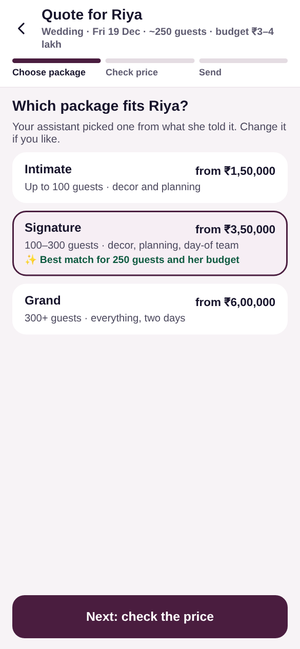 Phoolwari Events: Quote: from your own prices